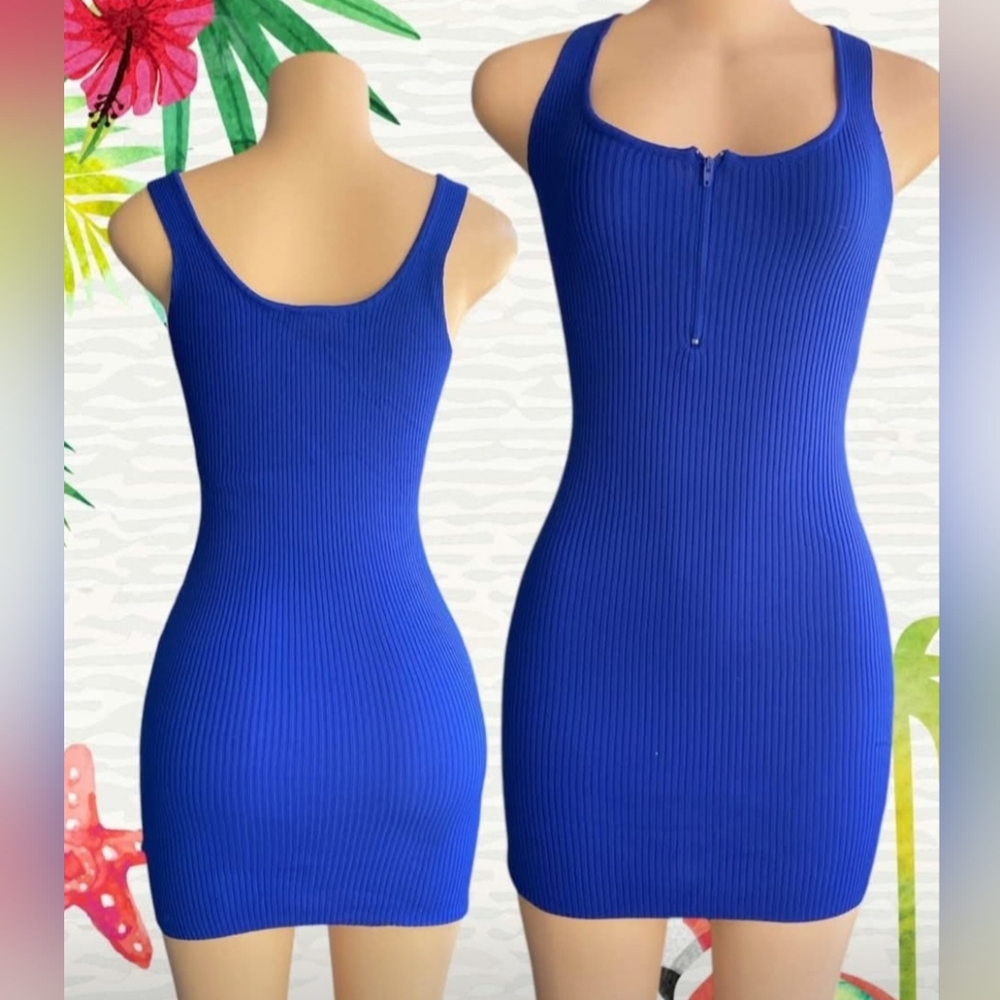 New Look Blue Ribbed Dress - Picture 4 of 4